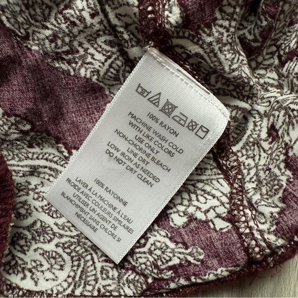 Urban Outfitters Ecote Bell Sleeve Paisley Dress Wine Bordeaux 6 - Picture 8 of 12